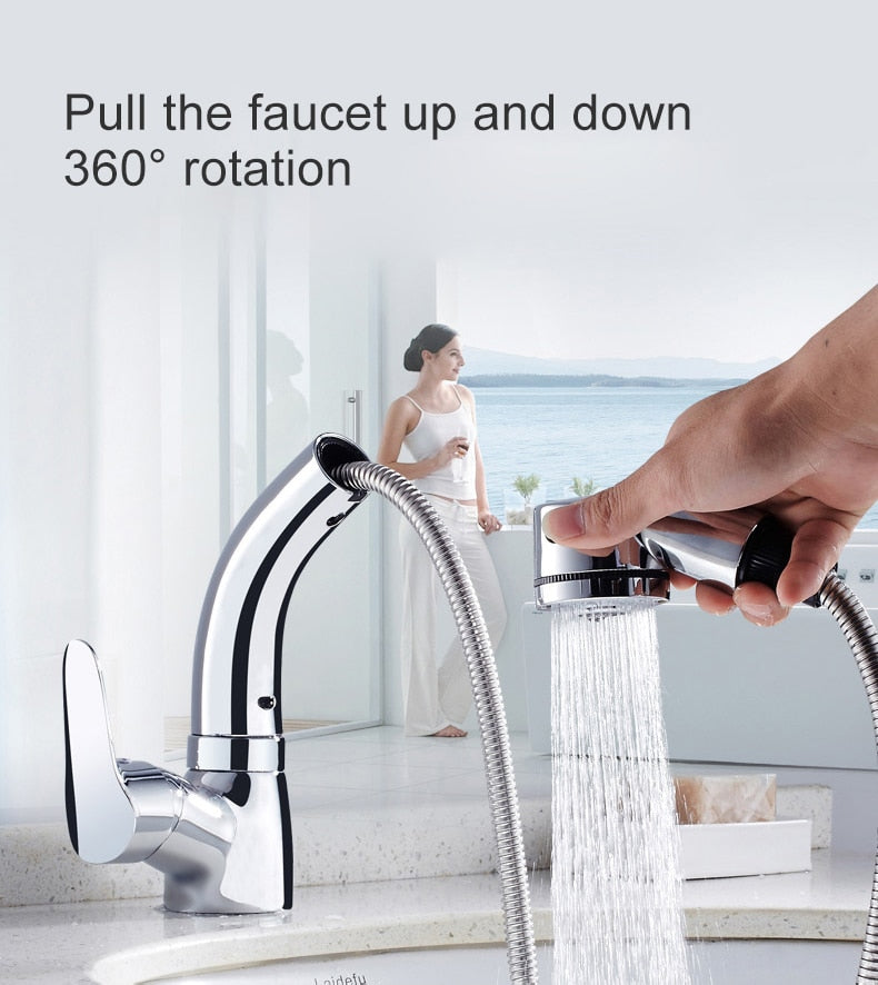 Pull Out Bathroom Sink Faucet