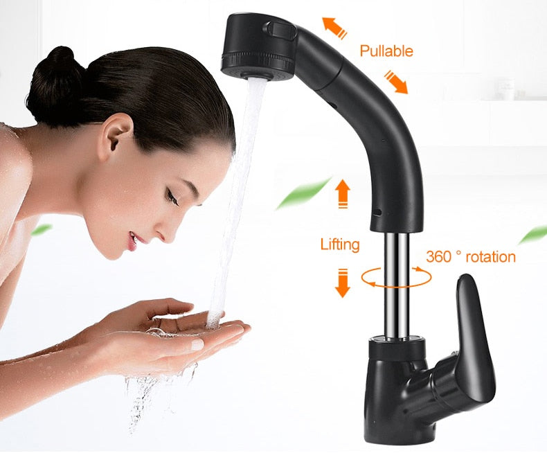 Pull Out Bathroom Sink Faucet