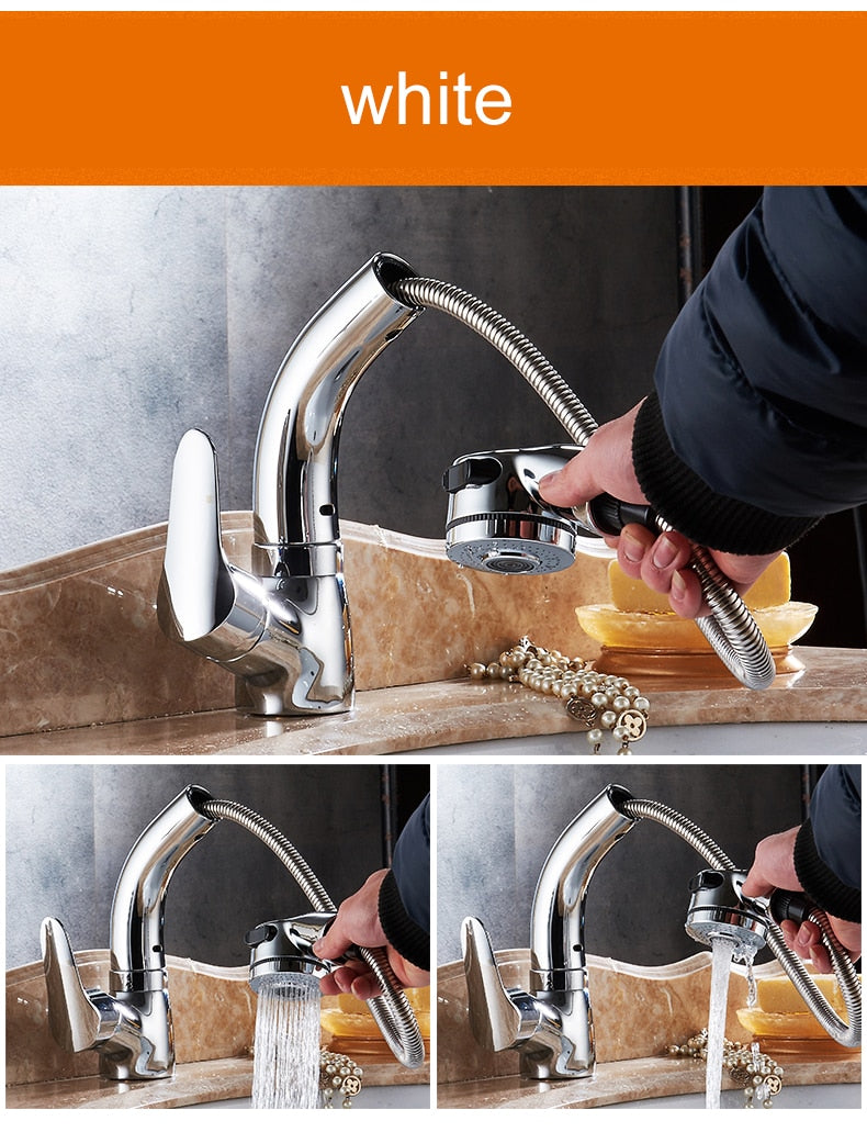 Pull Out Bathroom Sink Faucet