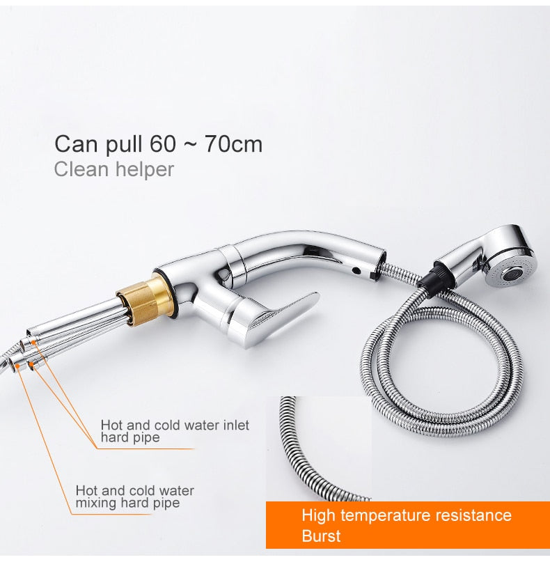 Pull Out Bathroom Sink Faucet