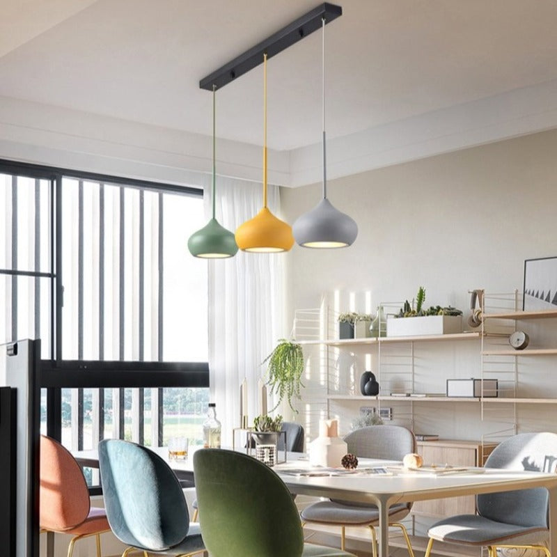 Colourful Dome Shaped Lampshade LED Pendant Lights