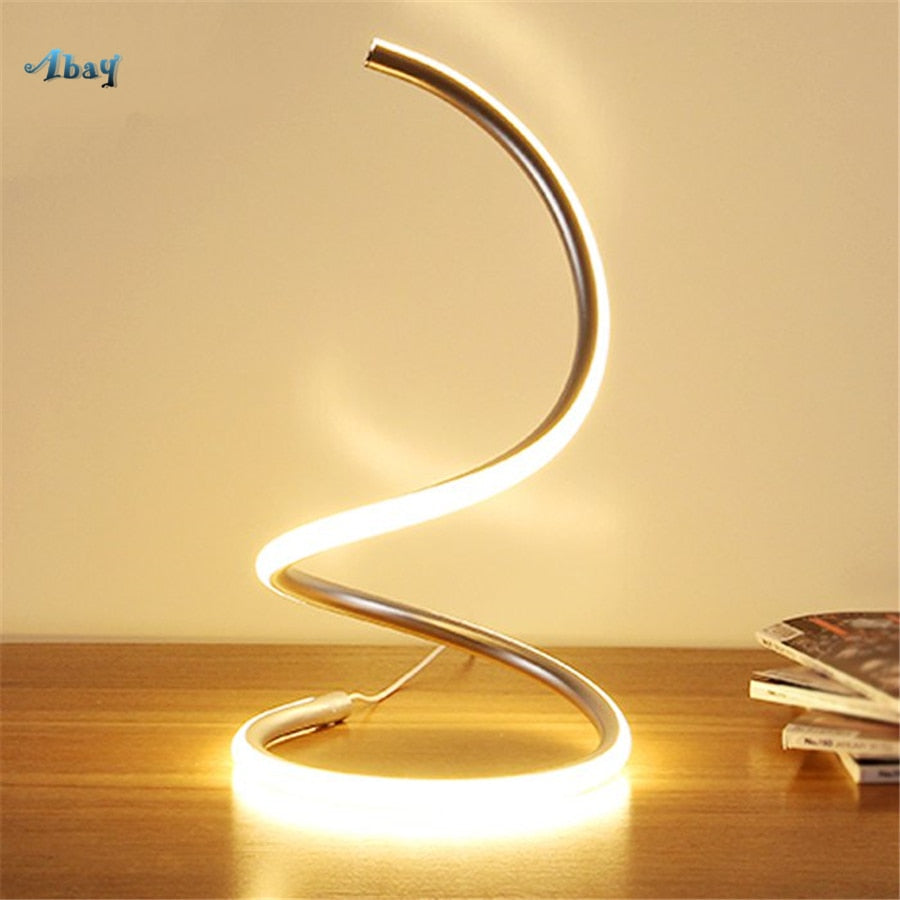 Swirling Line Minimalist LED Table Lamp