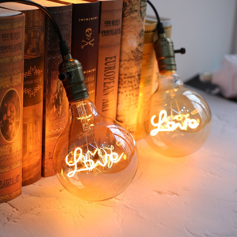 Vintage Edison Bulb E27 Love