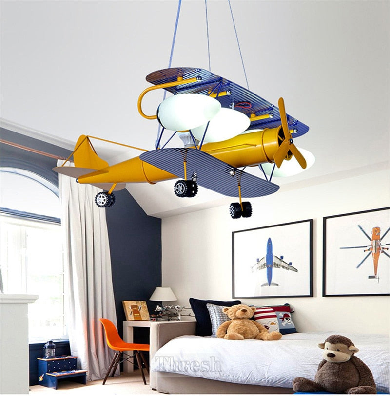 Airplane Hanging Lamp Light Kids Room