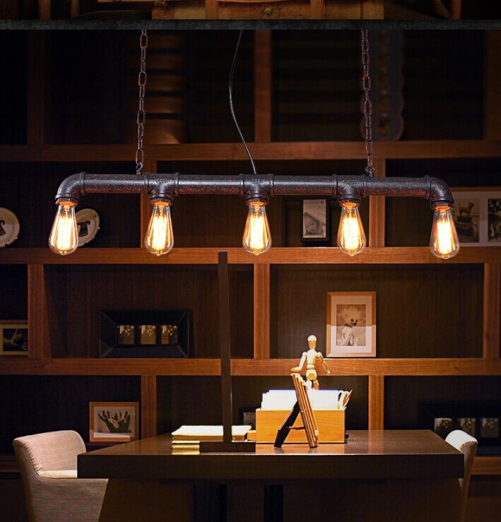 Vintage Industrial Pipe Pendant Chandelier