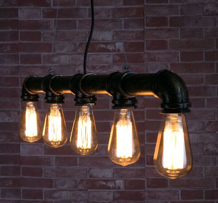 Vintage Industrial Pipe Pendant Chandelier
