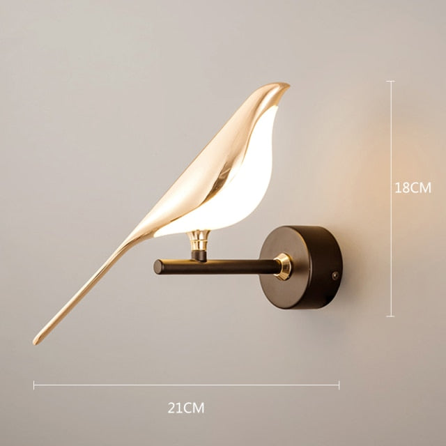 Magpie Bird Modern LED wall lamp