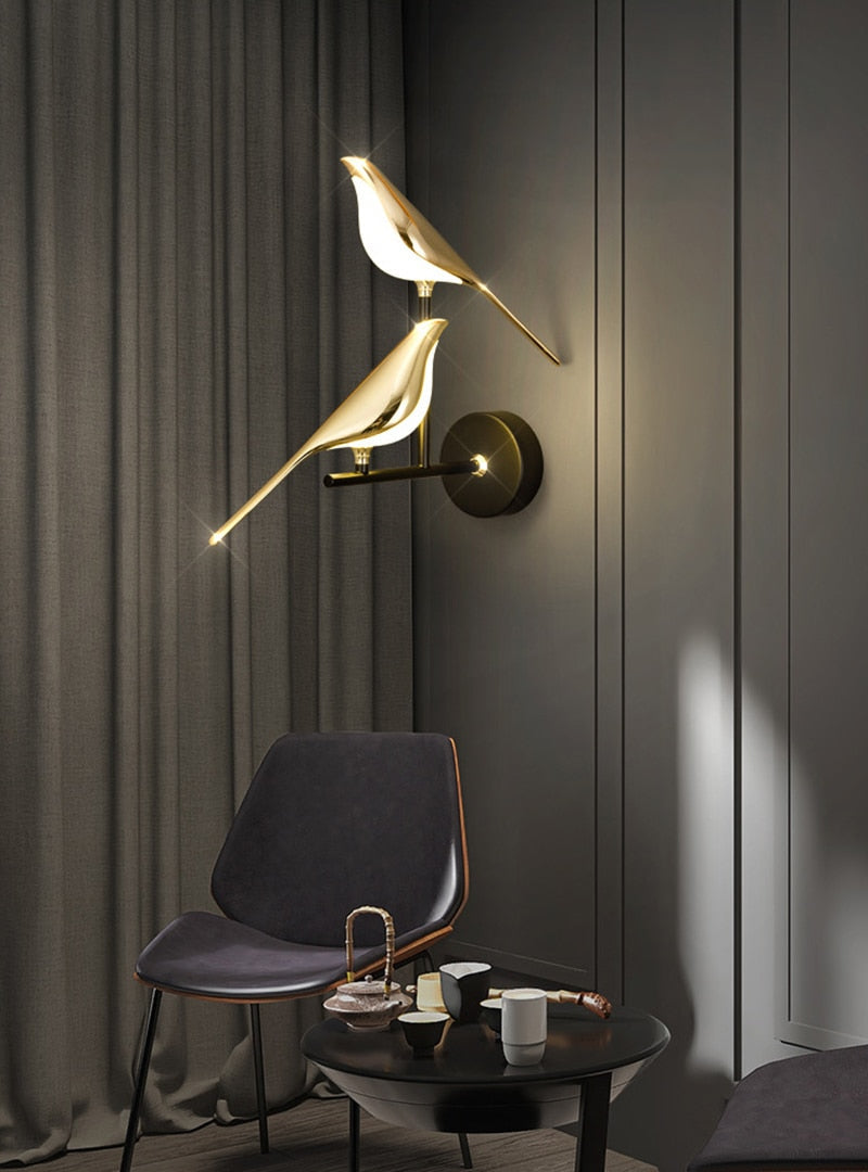 Magpie Bird Modern LED wall lamp