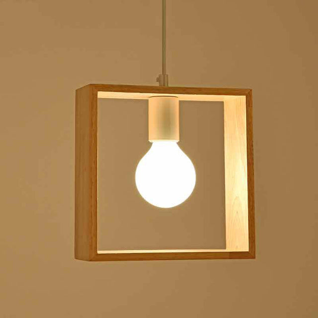Geometric Hanging Wooden Lights