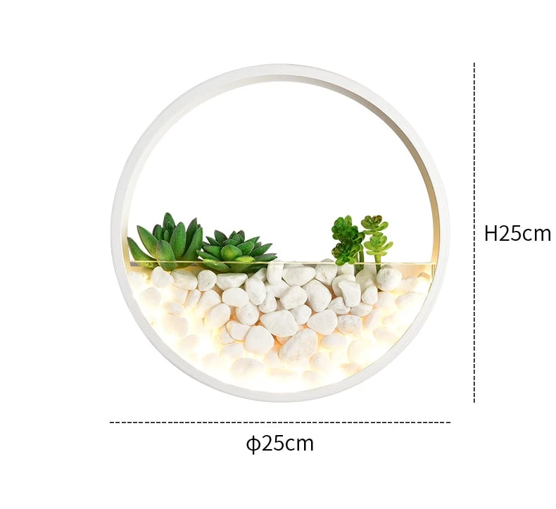 Maximus - Round Metal Wall Mounted Planter Lamp